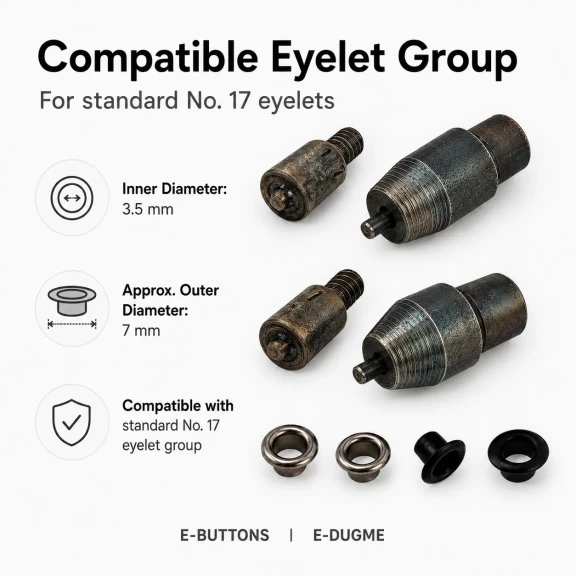 17 No Kuşgözü Kalıbı - 3,5 mm Kuşgözü Çakma Aparatı, 7 mm dış çap, 4 mm iç çap, montaj kalıbı