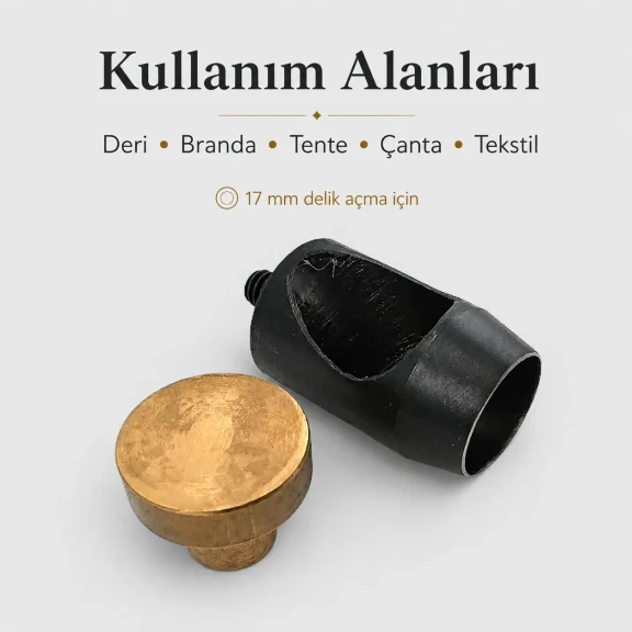 Delici Aparat Padova 17 mm No:17, 31 No / 17 mm iç çap kuşgözü delme kalıbı, branda, çanta ve teknik tekstil uygulamaları