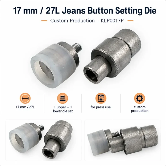 17 mm (0.67 in) Jeans Button Setting Die for Custom-Made Denim Projects