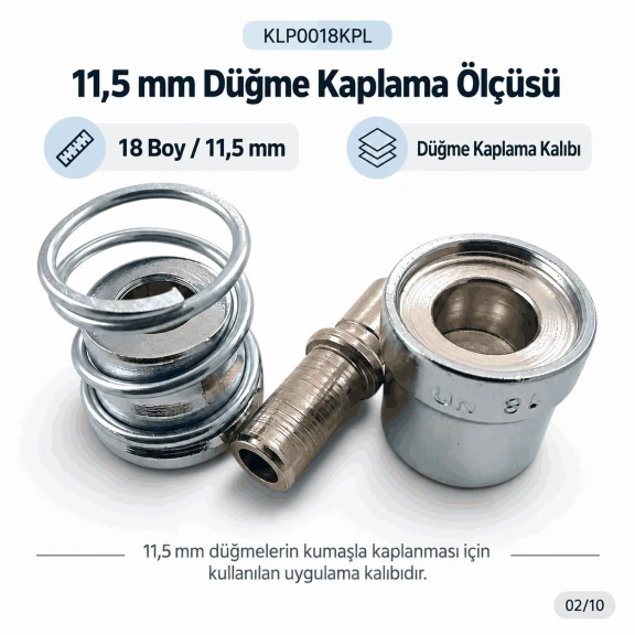 18 Boy 11,5 mm kumaş kaplama düğme kalıbı