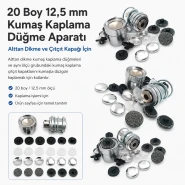 20 Boy 12,5 mm Kumaş Kaplama Düğme Aparatı – Alttan Dikme ve Çıtçıt Kapağı İçin KLP0020KPL