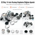 22 Boy 14 mm Kumaş Kaplama Düğme Aparatı – Alttan Dikme ve Çıtçıt Kapağı İçin KLP0022KPL