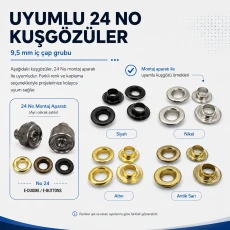 24 No Kuşgözü Montaj Aparatı - 9,5 mm Kuşgözü Çakma Kalıbı KLP0024