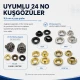 24 No kuşgözü montaj aparatı ile 9,5 mm kuşgözlerinin montajı için ideal çakma kalıbı