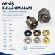 24 No kuşgözü montaj aparatı ile 9,5 mm kuşgözlerinin montajı için ideal çakma kalıbı