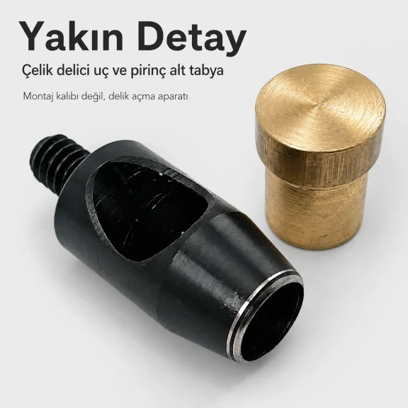 24 No Kuşgözü Delme Kalıbı - 9 mm Delik Açma Aparatı, kumaş, deri ve branda için ideal delik açma çözümü