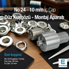 Düz Kuşgözü Geniş No 24 Pirinç 10 mm Kuşgözü Çakma Aparatı KLP0024DUZ