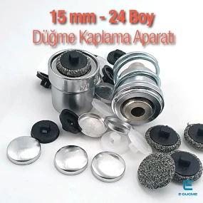 24 Boy - 15 mm Düğme Kaplama Aparatı Alttan Dikme – KLP0024KPL