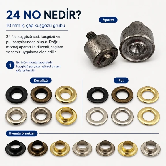 Eyelet Setting Die for 10 mm Inner Diameter Stainless Steel Eyelets, suitable for tarpaulin, tent, and banner applications