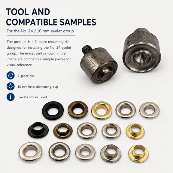 Eyelet Setting Die for 10 mm Inner Diameter Stainless Steel Eyelets, suitable for tarpaulin, tent, and banner applications