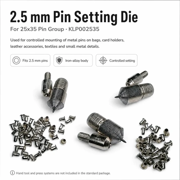 2,5 mm pim montaj kalıbı, yüksek kaliteli demir alaşım, 25x35 pimler için ergonomik tasarım