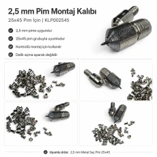 2,5 mm Pim Montaj Kalıbı 25x45 Pim İçin KLP002545