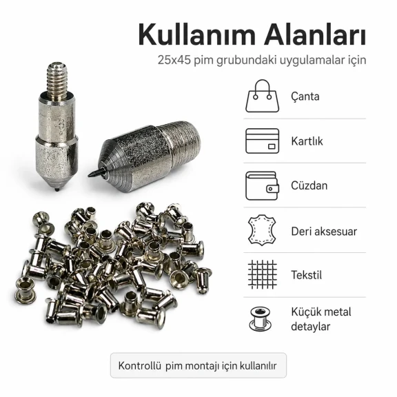 2.5 mm Pin Setting Die for 25x45 Pins, High-grade iron construction for leather crafting and industrial assembly