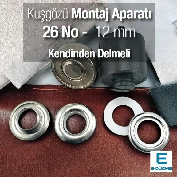26 Kuşgözü Kalıbı Kendinden Delmeli 12 mm Kuşgözü Çakma Kalıbı KLP0026D