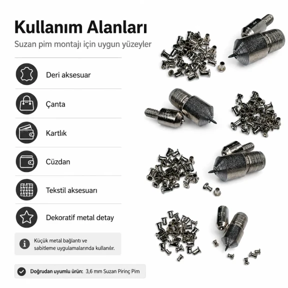 Pin Setting Die for 3.6 mm / 0.14 in Suzan Pins, made of durable PP material, ideal for precise fastening applications.