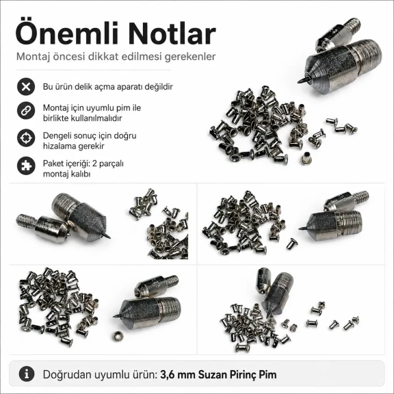 Pin Setting Die for 3.6 mm / 0.14 in Suzan Pins, made of durable PP material, ideal for precise fastening applications.