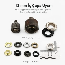 28 No Kuşgözü Kalıbı - 13 mm Kuşgözü Çakma Aparatı KLP0028