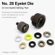 28 No Kuşgözü Kalıbı - 13 mm Kuşgözü Çakma Aparatı, metal malzemeden yapılmış, çeşitli kumaş ve deri malzemelerde