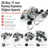 28 Boy 17 mm Kumaş Kaplama Düğme Aparatı – Alttan Dikme ve Çıtçıt Kapağı İçin KLP0028KPL