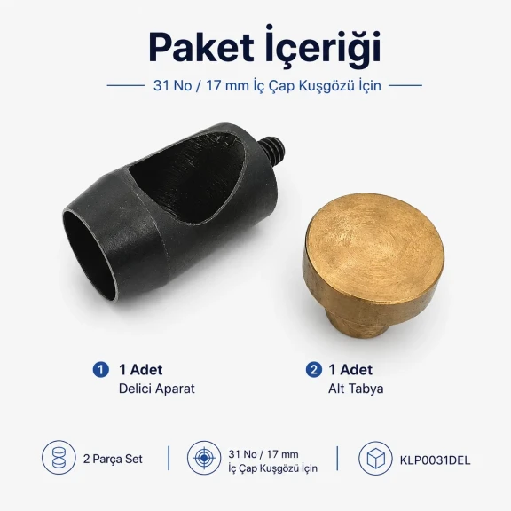 Eyelet Drilling Die 11/16" - 17 mm Inner Diameter Eyelet Drilling Tool KLP0031DEL