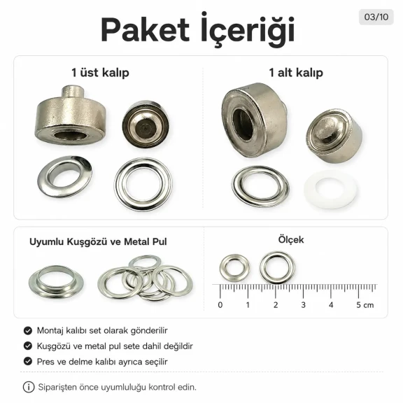 32 No Kuşgözü Kalıbı - 21 mm Kuşgözü Çakma Aparatı, 17 mm iç çap kuşgözlerinin montajı için ideal demir aparatı