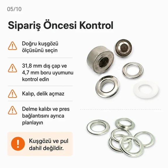 32 No Kuşgözü Kalıbı - 21 mm Kuşgözü Çakma Aparatı, 17 mm iç çap kuşgözlerinin montajı için ideal demir aparatı