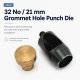 21 mm / 0.83 in Grommet Punching Die for Flat Brass Eyelets, suitable for clean hole preparation in various materials