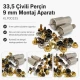 33,5 Çivili Perçin 9 mm Montaj Aparatı KLP00335, metal malzemeden üretilmiş, çanta ve tekstil uygulamaları için ideal perçin