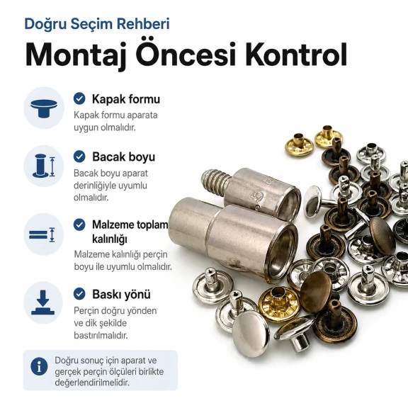 33,5 Çift Kapaklı Perçin Montaj Aparatı - 9 mm Çakma Yüzeyi, 9,5 mm Kapaklı Perçin İçin KLP00335CFT