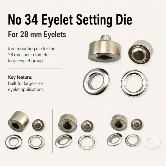 34 No Kuşgözü Kalıbı - 28 mm Kuşgözü Çakma Aparatı KLP0034, metal malzeme ile deri, kumaş ve branda gibi malzemelerde