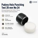 Eyelet Drilling Die 28 mm / 1.10 in KLP0034DEL for precise grommet mounting in textile products, bags, shoes, and accessories