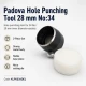 Eyelet Drilling Die 28 mm / 1.10 in KLP0034DEL for precise grommet mounting in textile products, bags, shoes, and accessories