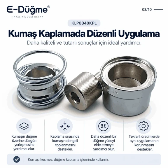 40 Boy 25 mm kumaş kaplama düğme kalıbı