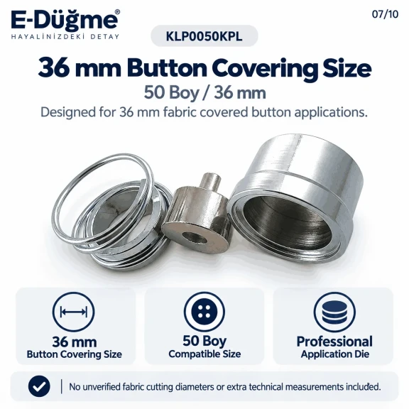 50L 36 mm 1.42 in fabric button covering die