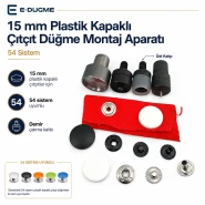 15 mm Plastik Kapaklı Çıtçıt Düğme Montaj Aparatı - 54 Sistem KLP0054-15