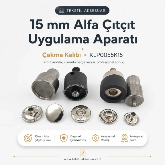 15 mm Alfa Snap Button Application Tool - Fastening Mold KLP0055K15