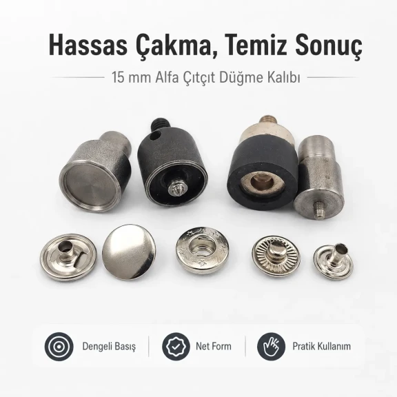 15 mm Alfa Snap Button Application Tool - Fastening Mold KLP0055K15