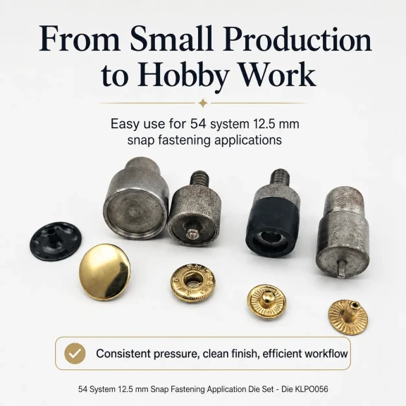 12,5 mm Çıtçıt Montaj Aparatı 54 Sistem Çakma Kalıbı KLP0056, hobi ve seri üretim için ideal, 12,5 mm ölçüsünde kaliteli