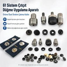 61 Sistem Çıtçıt Düğme Uygulama Aparatı - Çakma Kalıbı Ürüne Özel Üretim KLP0061