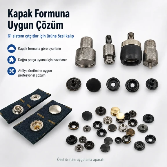 61 Sistem Çıtçıt Düğme Uygulama Aparatı - Çakma Kalıbı KLP0061