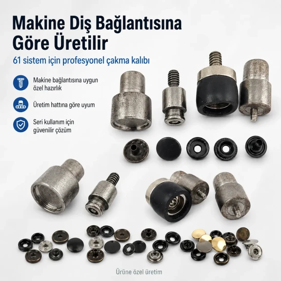 61 Sistem Çıtçıt Düğme Uygulama Aparatı - Çakma Kalıbı KLP0061