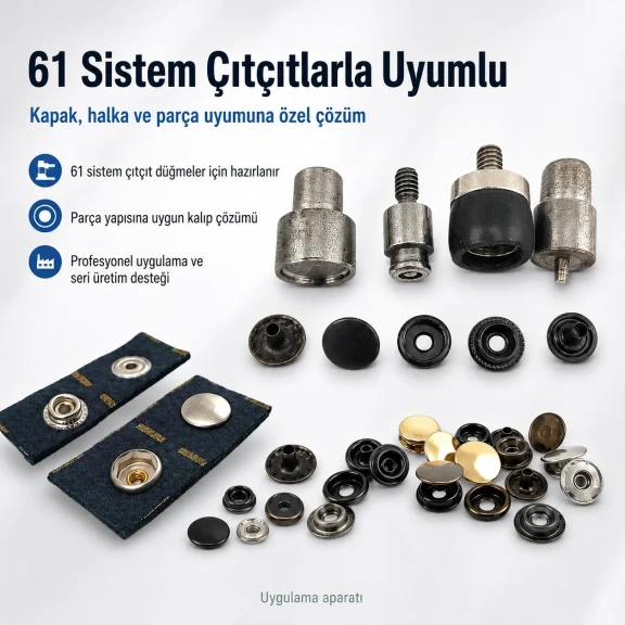 61 Sistem Çıtçıt Düğme Uygulama Aparatı - Çakma Kalıbı KLP0061