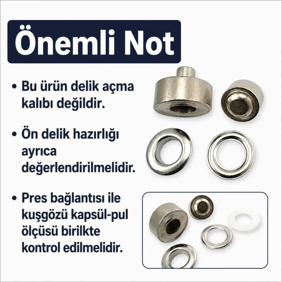66 No Kuşgözü Kalıbı - 40 mm Kuşgözü Çakma Aparatı, montaj için ideal, kaliteli malzemeden üretilmiştir.
