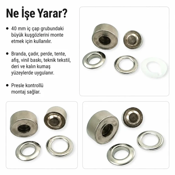 66 No Kuşgözü Kalıbı - 40 mm Kuşgözü Çakma Aparatı, montaj için ideal, kaliteli malzemeden üretilmiştir.