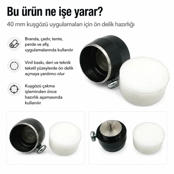 66 No Kuşgözü Delme Kalıbı - 40 mm Kuşgözü Delik Açma Aparatı, montaj işlemleri için ideal, dayanıklı malzeme ile