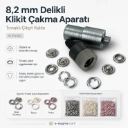 Tırnaklı Çıtçıt Kalıbı - Delikli Klikıt 8,2 mm Çakma Aparatı KLP0082