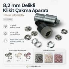 Tırnaklı Çıtçıt Kalıbı - Delikli Klikıt 8,2 mm Çakma Aparatı KLP0082