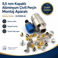 9,5 mm Kapaklı Alüminyum Çivili Perçin Montaj Aparatı - Çakma Kalıbı KLP0095-AL