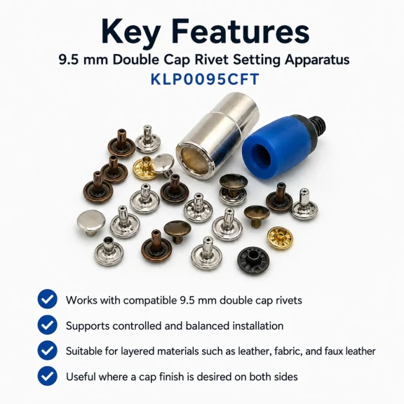 9,5 mm Çift Kapaklı Perçin Montaj Aparatı KLP0095CFT, montaj için ideal çözüm