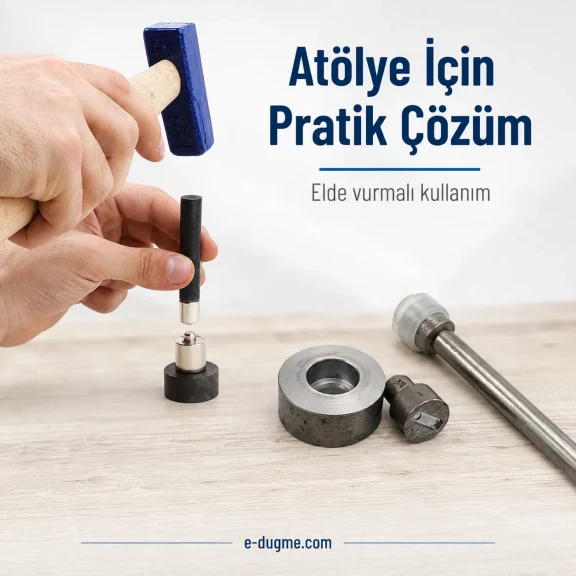 Elde Vurmalı Kalıp Çıtçıt Kuşgözü Perçin Çakma Kalıbı KLP00EL01, tekstil aksesuarları için manuel montaj aparatı